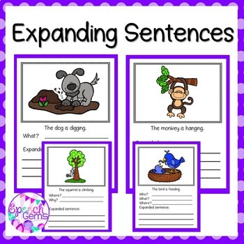 Preview of Expanding Sentences for Speech Language Therapy