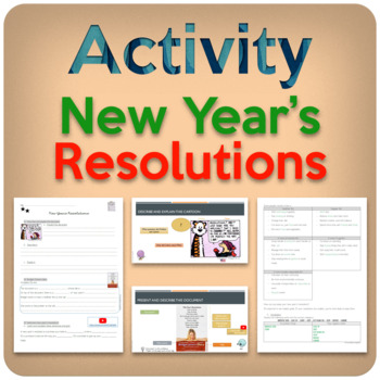 Preview of #Cheers2024 NEW YEAR’S RESOLUTIONS – An activity for ESL students!