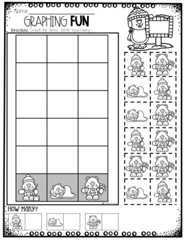 winter graphing worksheets winter math kindergarten graphing printables