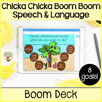 Preview of "Chicka Chicka Boom Boom" Speech Language Activities: Boom Cards for Teletherapy