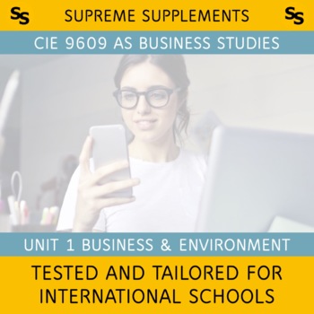Preview of 9609 [2020] CIE AS Level Business Unit 1 Business & Environ. [Bilingual]