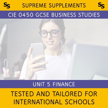 Preview of 0450 [2020] CIE iGCSE Business Unit 5 Finance [Bilingual Mandarin]