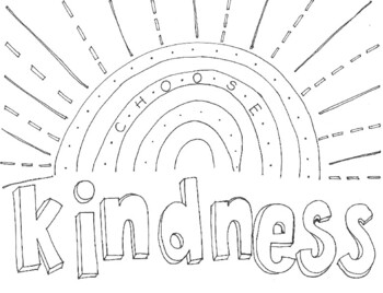 Preview of "Choose Kindness" Character Coloring Page