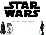 "Choose your side" Star Wars writing activity