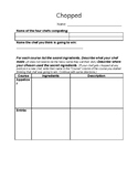 "Chopped" Follow Along Worksheet