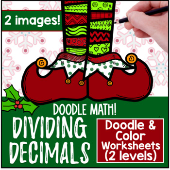 Preview of Long Division with Decimals | Doodle Math: Twist on Color by Number Worksheets