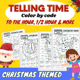 [Christmas] Telling Time Color By Number / Telling time to