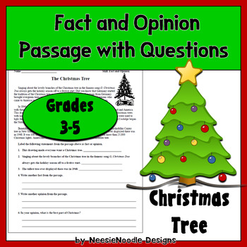 Preview of "Christmas Tree" Fact and Opinion Worksheet