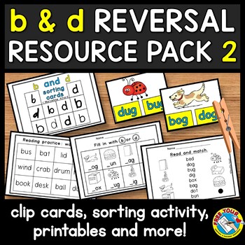 Preview of b and d REVERSAL WORKSHEETS & ACTIVITIES LETTER CONFUSION DYSLEXIA PACKET