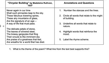 Preview of "Chrysler Building" by Madeleine Ruthven Poetry Analysis (Theme, Imagery)