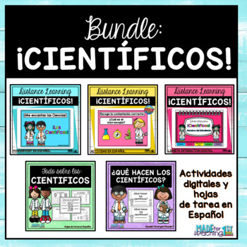 Preview of Científicos | Scientists Spanish Activities Bundle