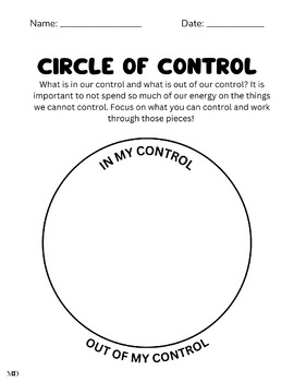 Preview of "Circle of Control" Worksheet