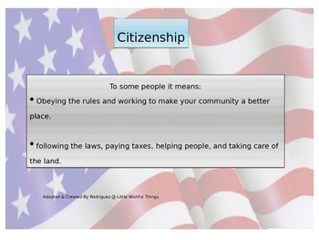 Preview of "Citizenship & Its Importance" Character education trait