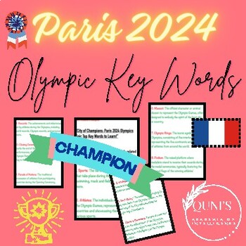 Preview of "City of Champions: Paris 2024 Olympics Epic Top Key Words to Learn!”