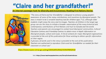 Preview of “Claire and her Grandfather” A First Nations People of Canada’s Story.