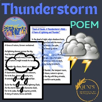 Preview of "Clash of Clouds: A Thunderstorm's Waltz - A Poem of Lightning and Thunder!”