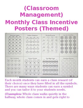 Preview of (Classroom Management/Behavior) Themed Monthly Incentive Posters