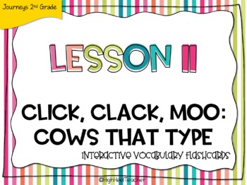 Preview of "Click, Clack, Moo" Interactive Digital Vocab Flashcards | GOOGLE™ SLIDES