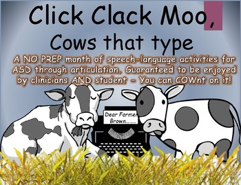 Preview of "Click Clack Moo" NO PREP Speech Activities