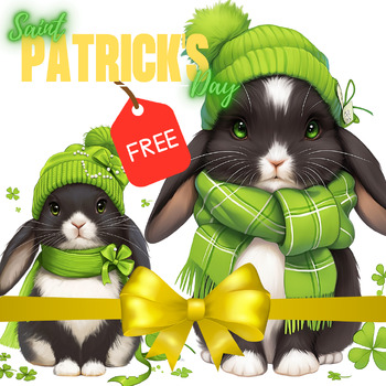 Preview of [ Clip Art ] Black Rabbit to celebrate St. Patrick's Day