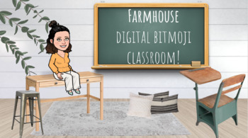 Preview of (Clip Art Included) Bitmoji Digital Classroom- Farmhouse