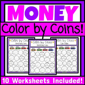 Preview of Identifying Coin Names and Value Worksheets Money Coin Identification SPED Math