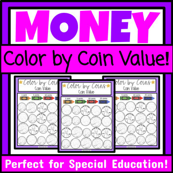Preview of Identifying Coin Value Worksheets Life Skills Money Coin Identification SPED