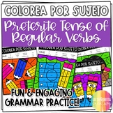 Regular Preterite Verbs Worksheets | Spanish verb coloring