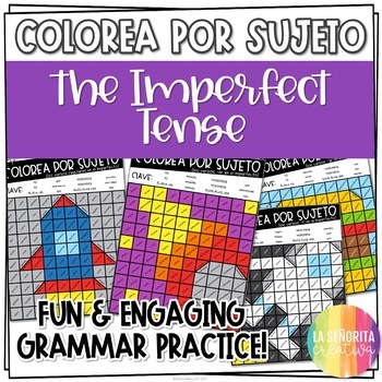 Preview of Imperfect Tense Worksheets | Spanish verb coloring activity | Colorea