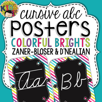 Preview of {Colorful Brights} Cursive Alphabet Posters