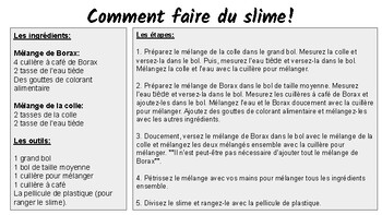 Preview of "Comment faire du slime": French slime making experiment