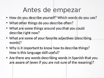 Cómo Somos Así Se Dice Capítulo 1 Vocabulary Presentation And Practice - 