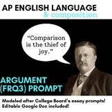 "Comparison" AP Language Argument (FRQ3) Prompt Looks Just