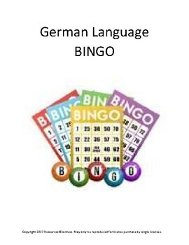 Preview of *Complete* German Language Learning Activity: BINGO Game Set Includes 49 Cards