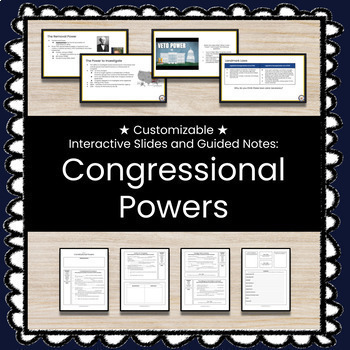 Preview of ★ Congressional Powers ★ Unit w/Slides, Guided Notes, and Unit Test