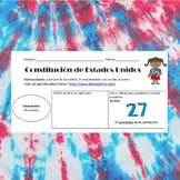 Constitution Vocabulary Builder for ESL/ELL Students (Spanish)