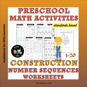 construction number sequences worksheets 1 20 by