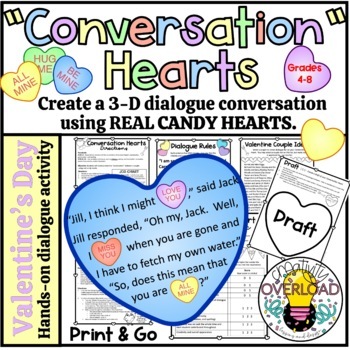 Preview of Learn to Write Dialogue Using Real Conversation Hearts | Valentine's Day