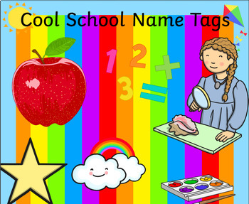 Preview of Cool School Fancy Favs Fun Name Tags