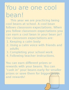 Preview of "Cool bean" Reward system - behavior management
