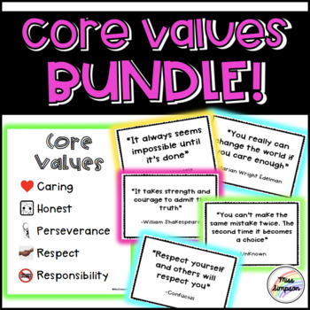 Core Values Bundle! (includes poster & wall quotes!) by MissSimpson