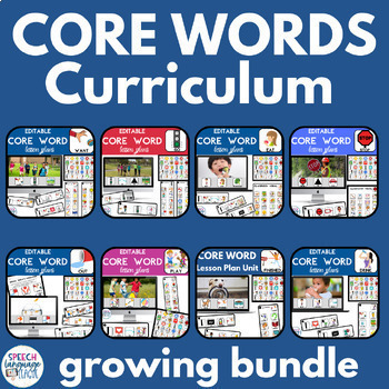 Preview of Core Word Curriculum Growing Bundle for AAC and Speech Therapy Lesson Plans