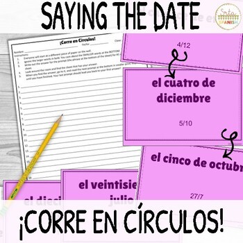 La Fecha Say the Date in Spanish ¡Corre en Círculos! Activity