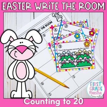 Preview of  Count to 20 | Task Cards | Write the Room | Easter