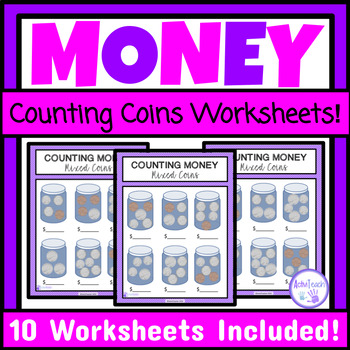 Preview of Counting Coins Worksheets Money Life Skills Special Education Counting Money