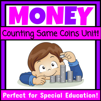 Preview of Counting Like Coins Unit Counting Same Coins Special Education Life Skills Money