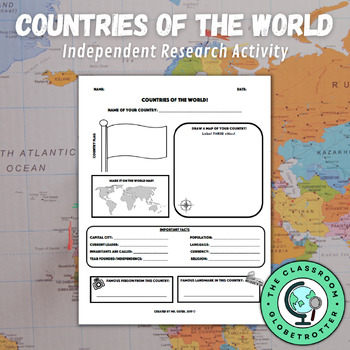 Preview of "Countries of the World" Research Activity