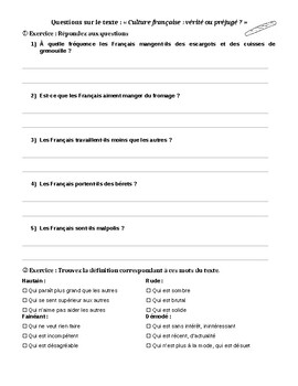 page 39 culture francaise online exercise for