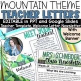 $1DEAL Mountain Meet the Teacher Letter Template Editable 
