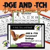 -DGE & -TCH Words/Sentences Roll & Read |Phonics Games| Di